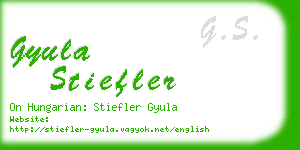 gyula stiefler business card